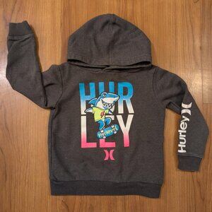 Toddler Boys 3T Hurley Hoodie Hooded Sweater Pull Over Shark Long Sleeve Gray